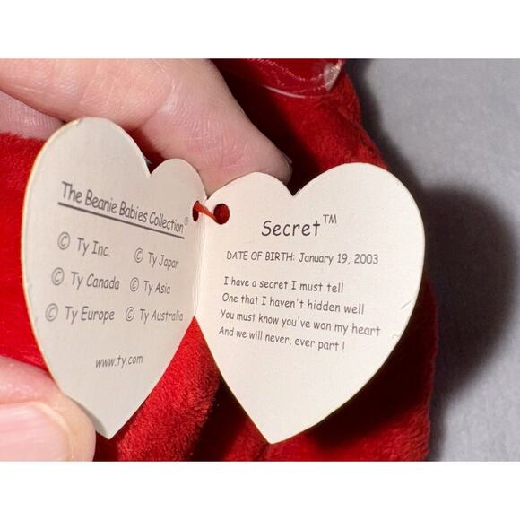 ty Beanie Baby Babies Buddy Valentine Secret I Love You Bear Set of 2 MWT - Picture 5 of 10
